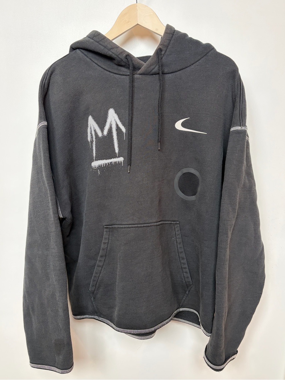 Rare NIKE x OFF-WHITE SS20 Black NRG Hoodie - Adult Size Large Virgil Abloh